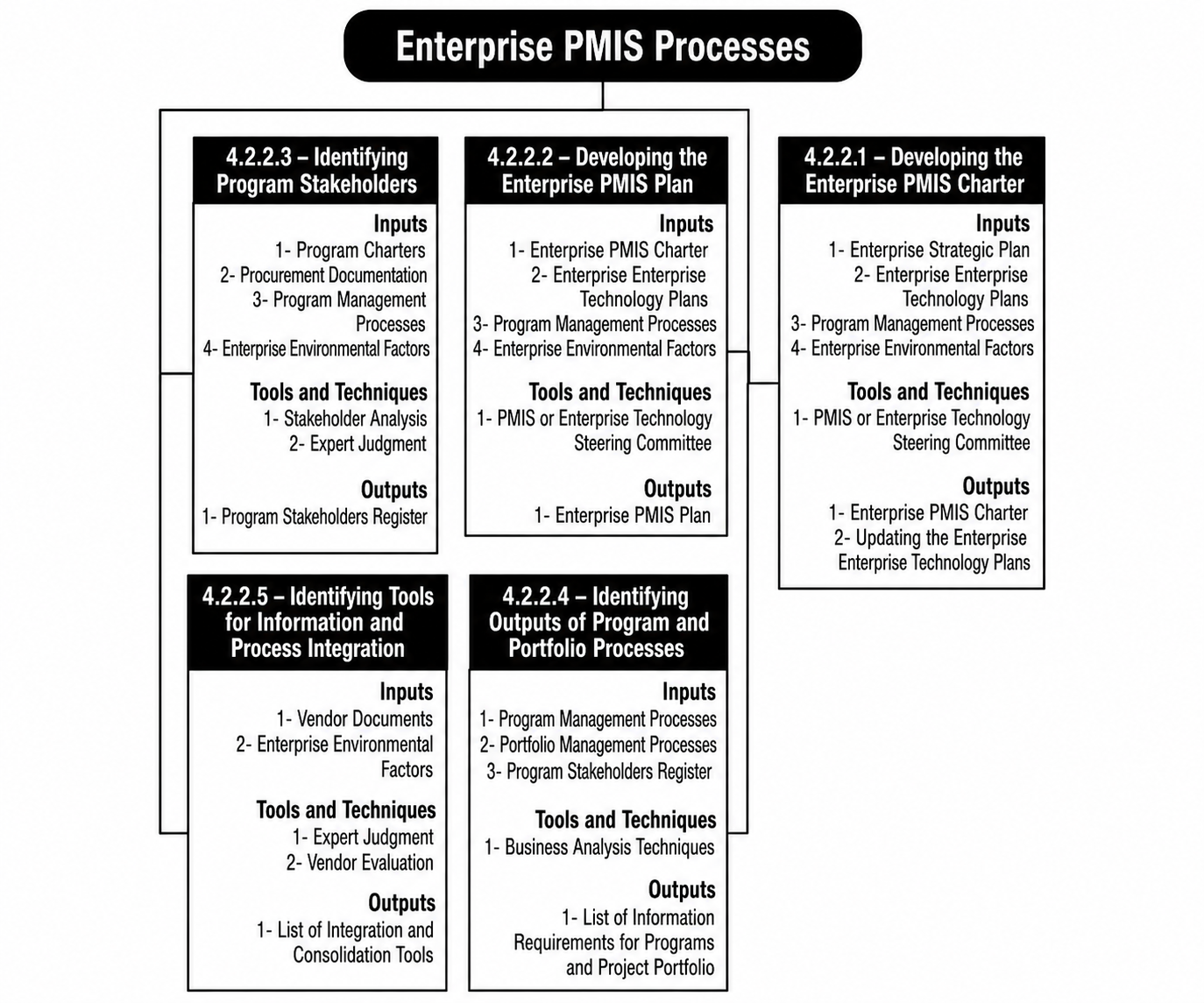 Figure 4.5 - Overview of Enterprise PMIS Processes