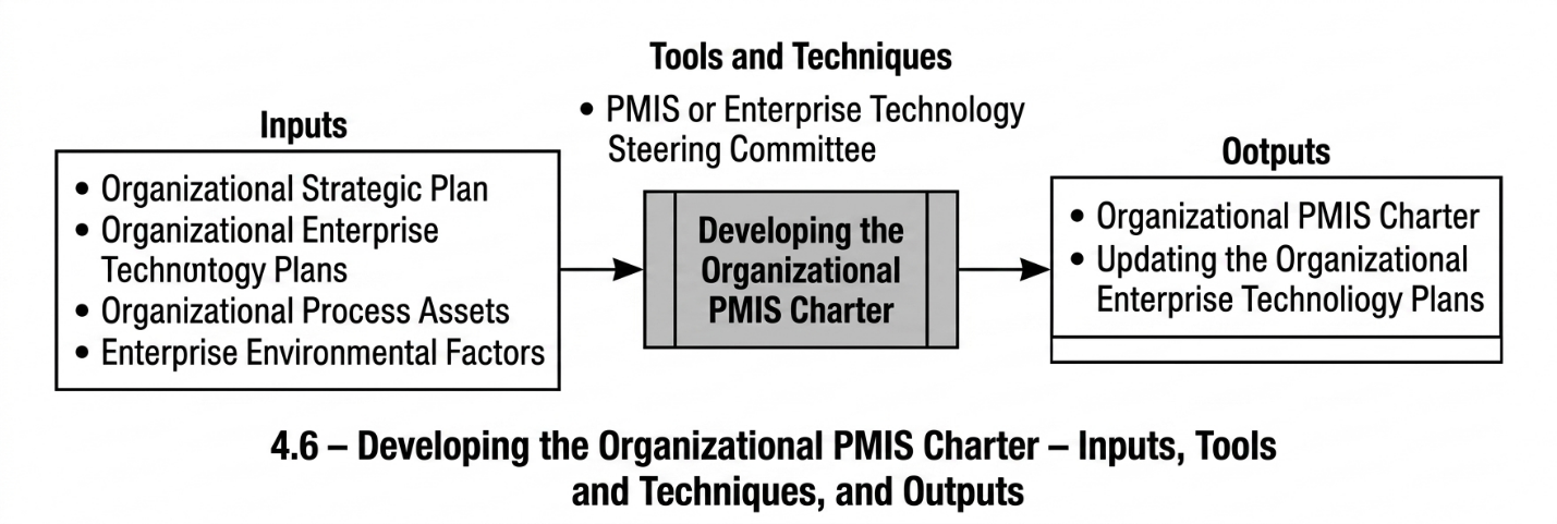 Figure 4.6 - Developing the Enterprise PMIS Charter - Inputs, Techniques and Tools, and Outputs